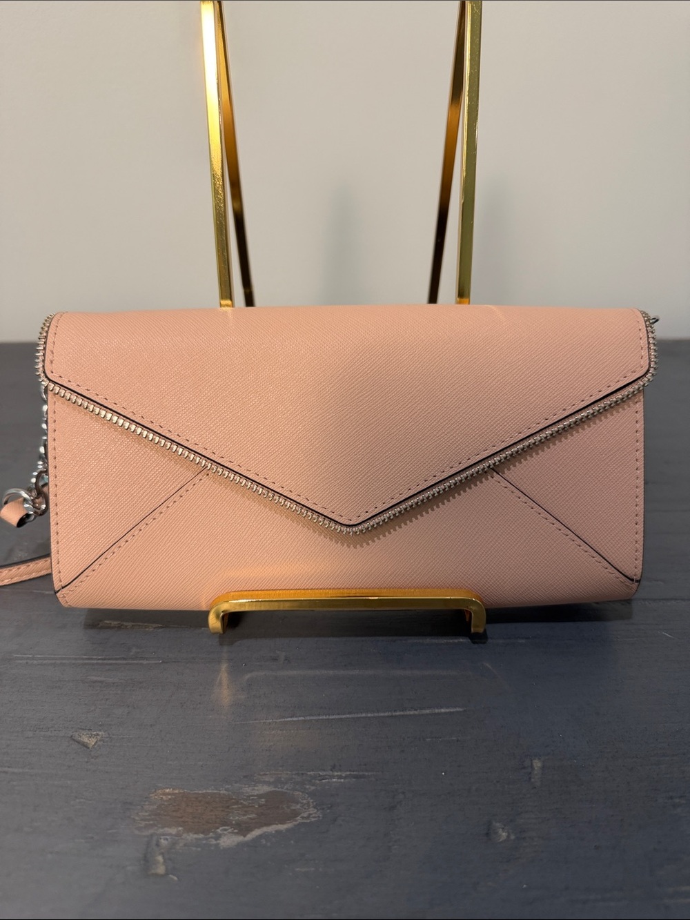 Rebecca Minkoff NWOT Blush Pink Leather Envelope Crossbody. New Without Tags.